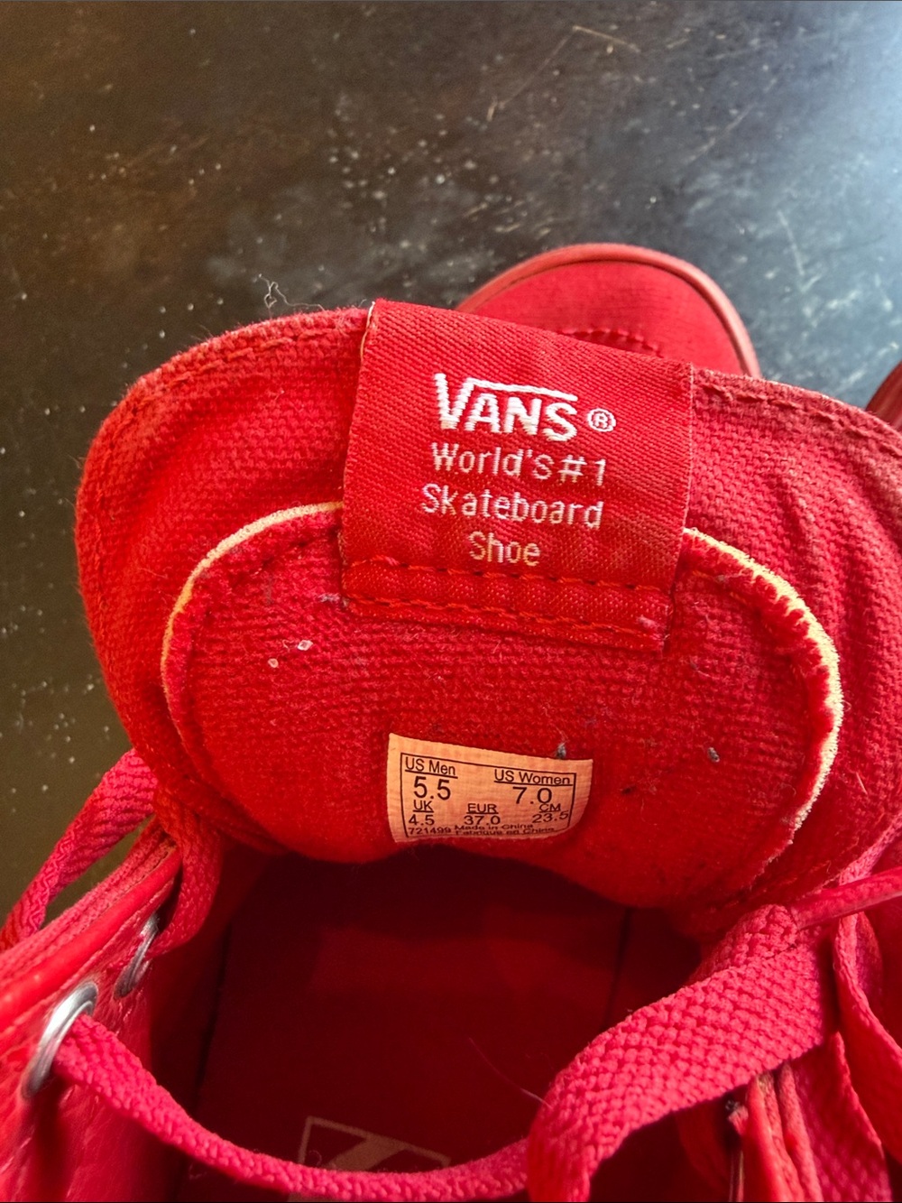 Vans Kids Red High-Top Canvas Sneakers - Picture 6 of 6